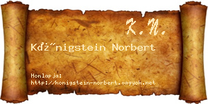 Königstein Norbert névjegykártya